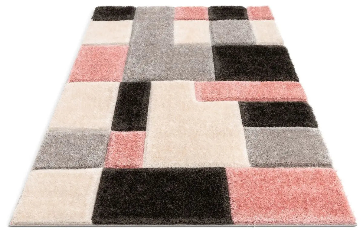 Escondido Blush Modern Geometric 3D Textured Shag Rug、mySite、gigharbornorthrealestate