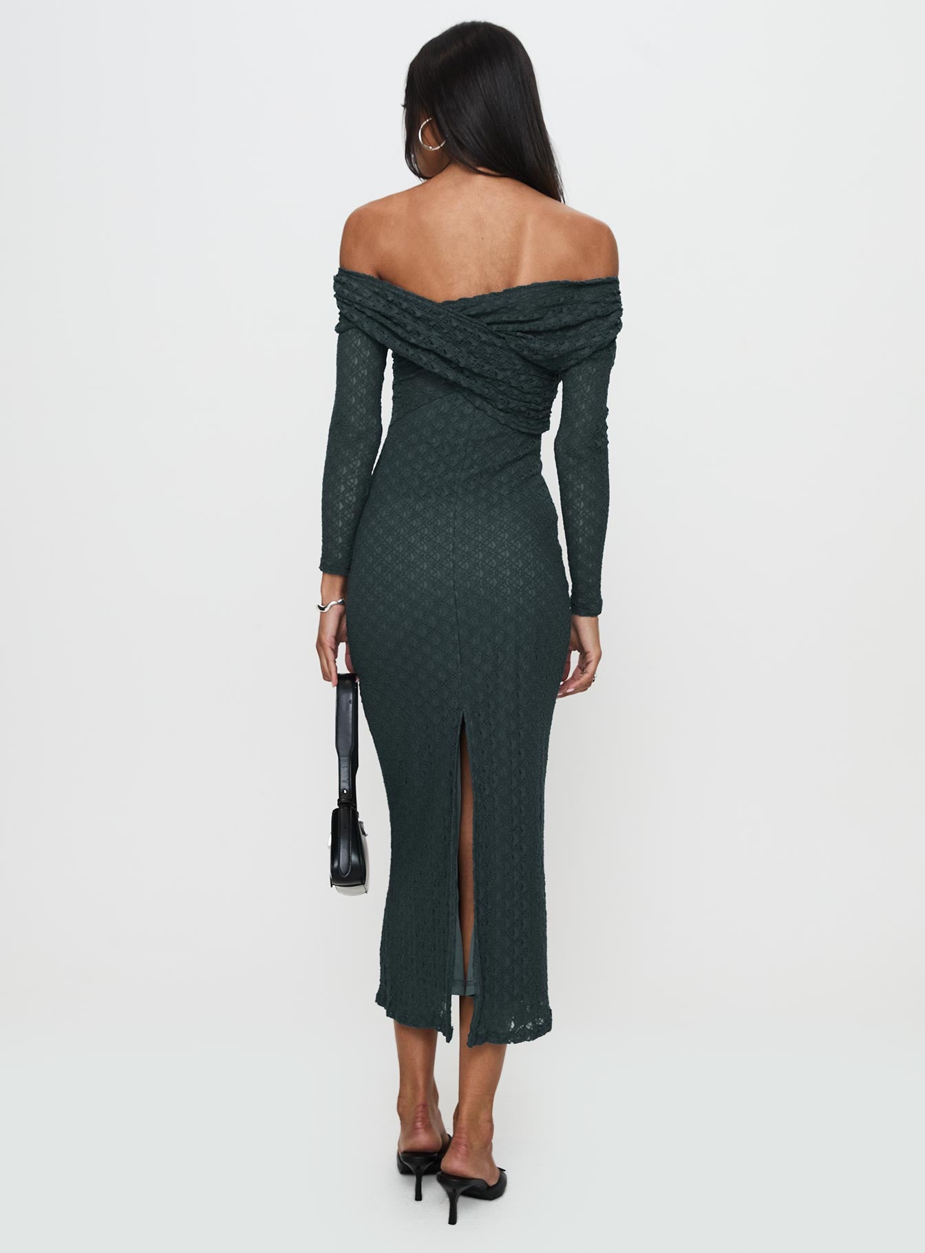 Elexis Off The Shoulder Maxi Dress Blue、mySite、solidvoid