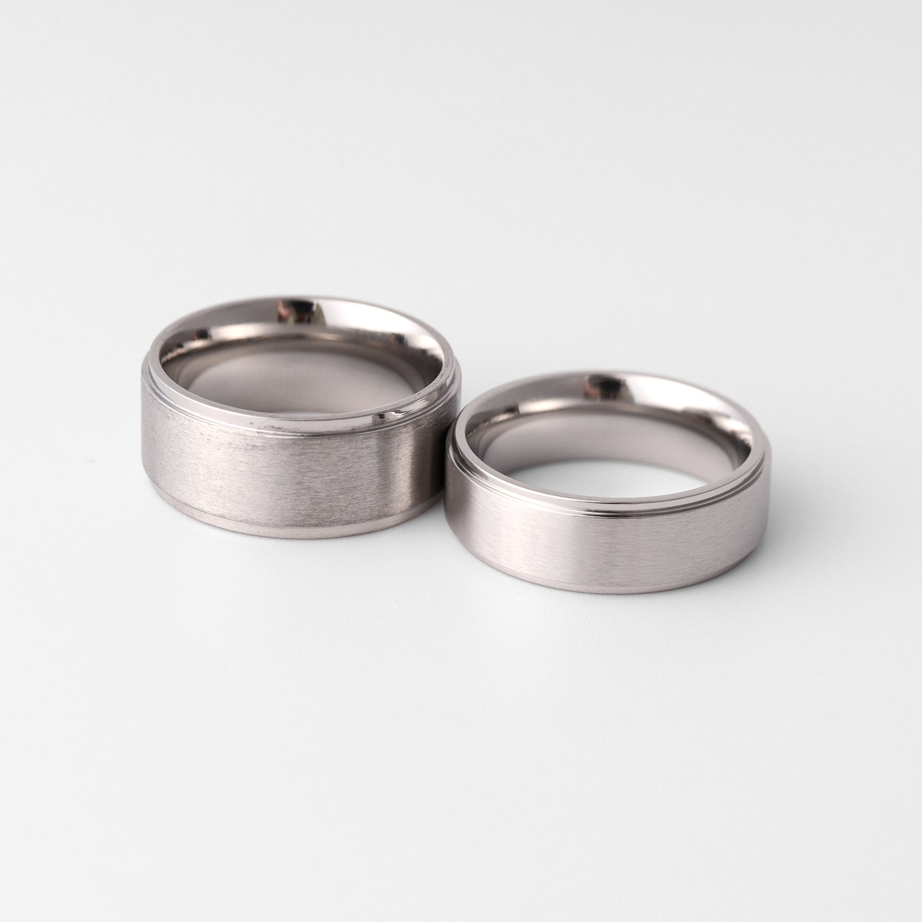 Stainless Steel Blank Ring Brushed Flat Center Polished Edge / CFR0002、mySite、dreamappss