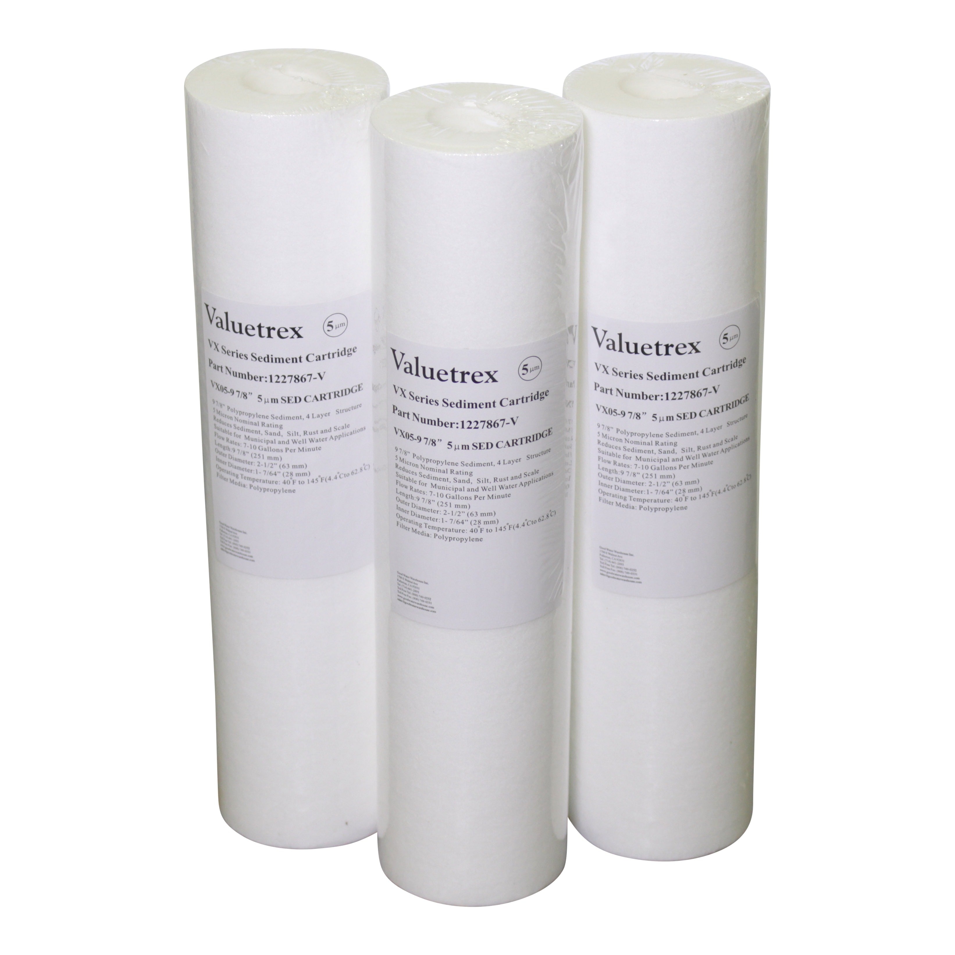 Valuetrex 5 Micron 10 Sediment #1227867-V Pkg of 3、mySite、noshort