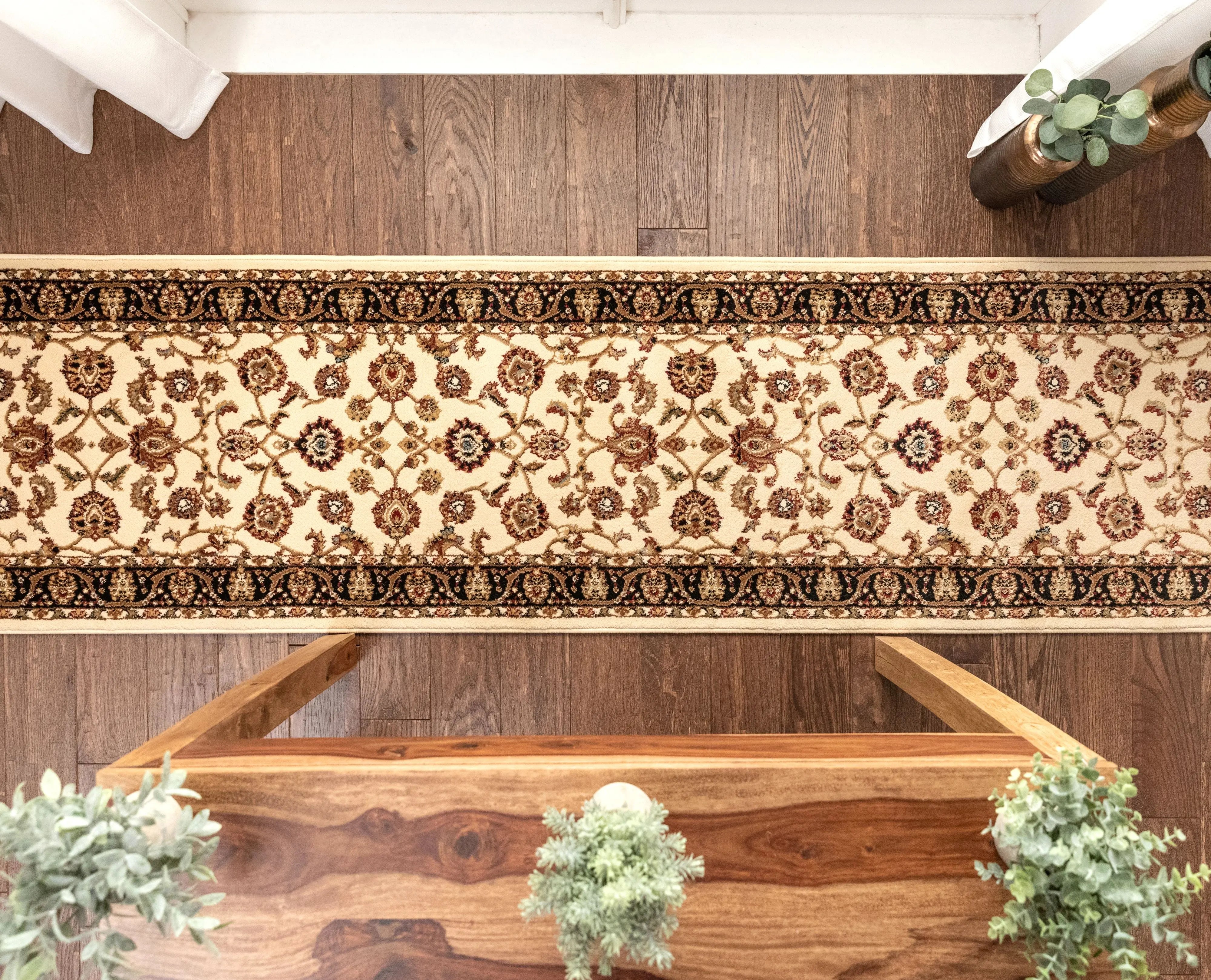 Sarouk Custom Size Runner Traditional Ivory 27 Inch Wide x Choose Your Length Hallway Runner Rug、mySite、gigharbornorthrealestate