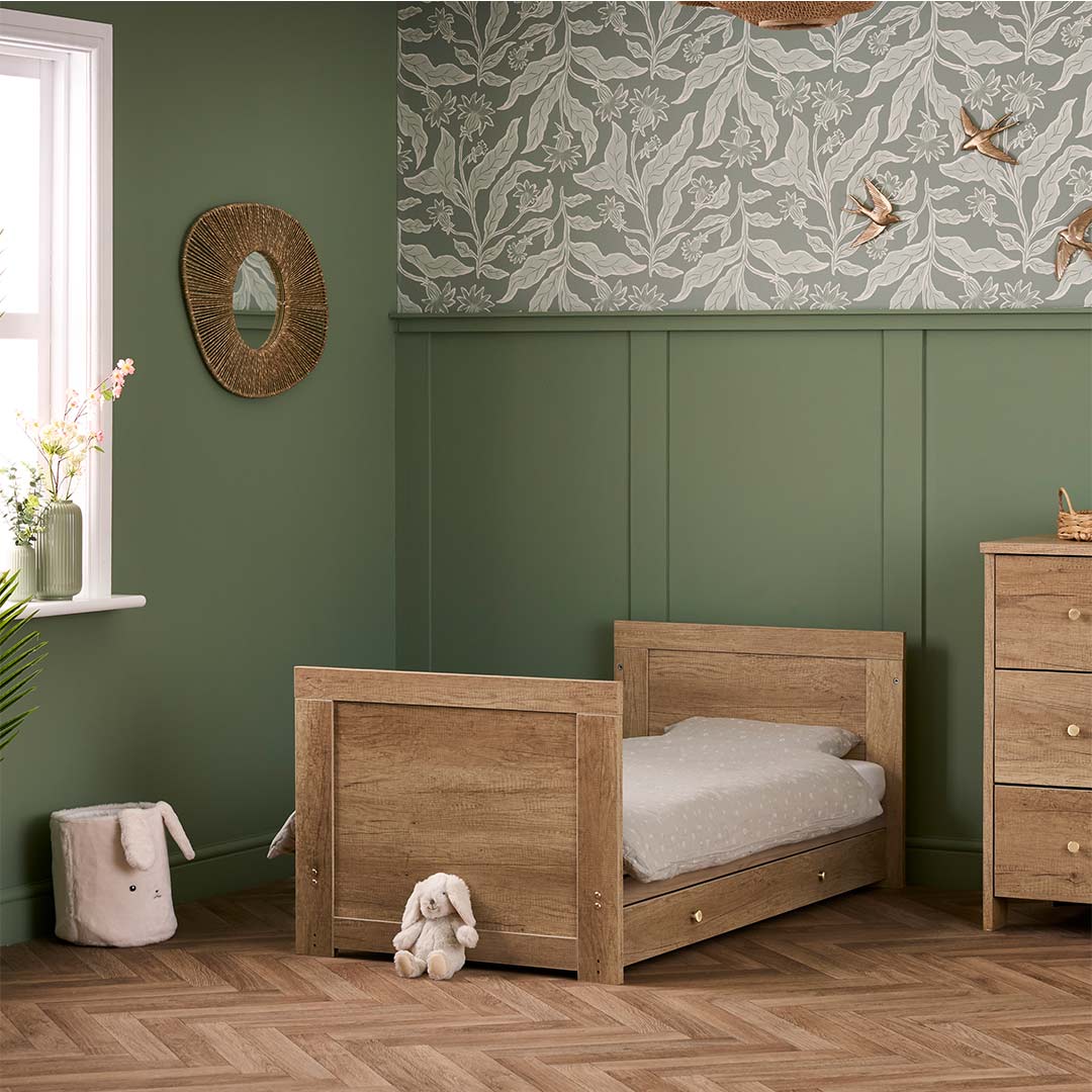 Obaby Nika Cot Bed & Under Drawer - Oak、mySite、merchandisen