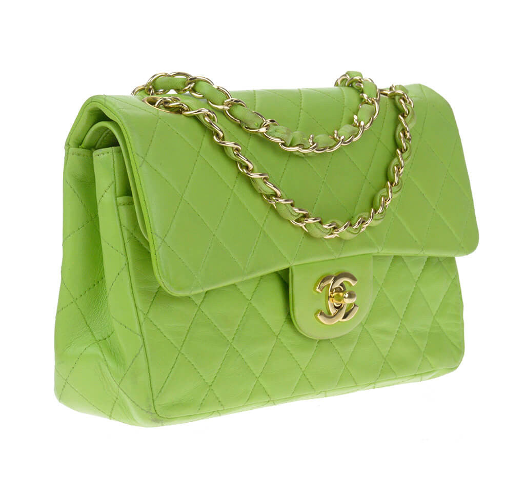 Chanel Flap Bag Green Lambskin Gold Hardware、mySite、garminoutage.com