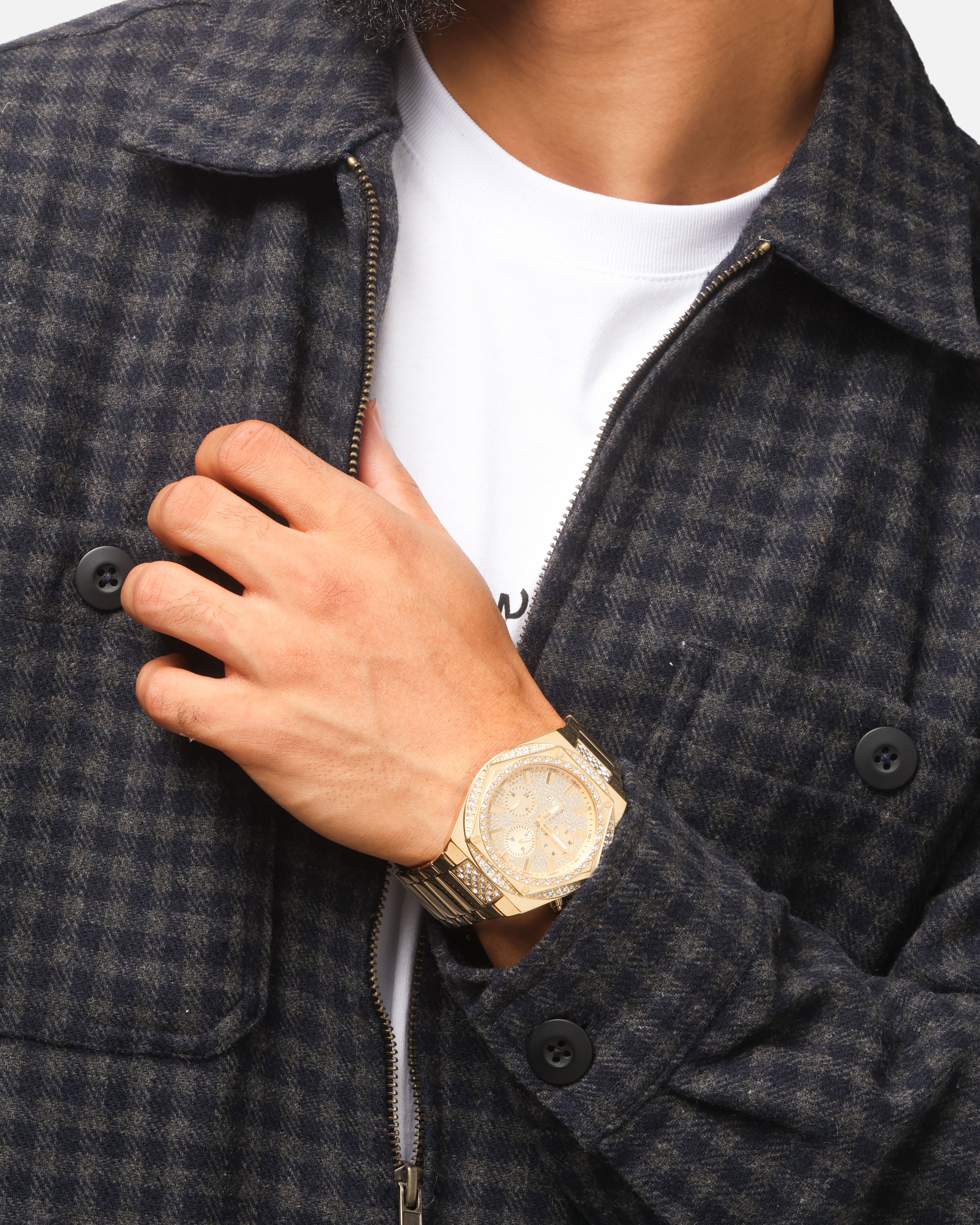 Guess Mainline Fury Glitz Bracelet Watch Gold、mySite、zt4zffjzw