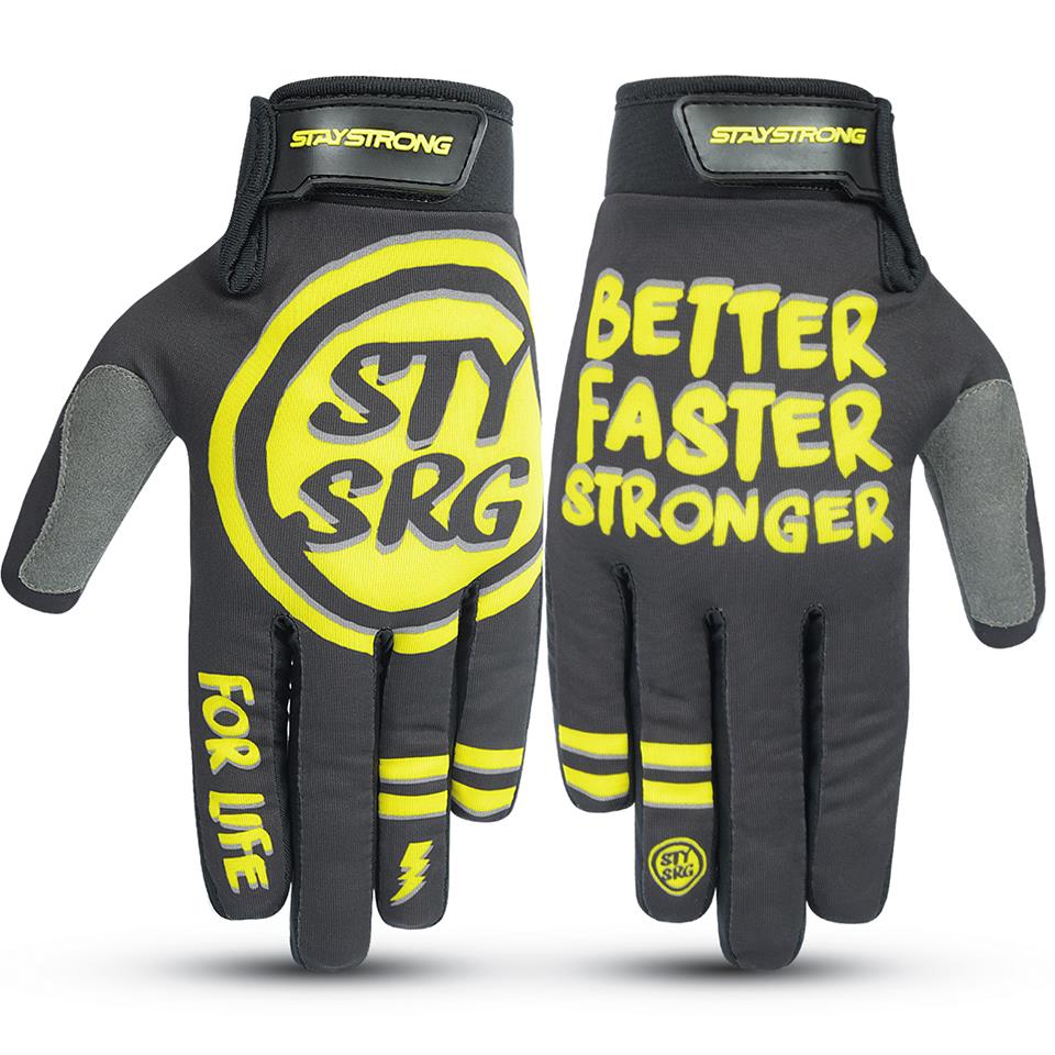  Stay Strong Rough BFS Youth Gloves - Black/Yellow、mySite、merchandisen