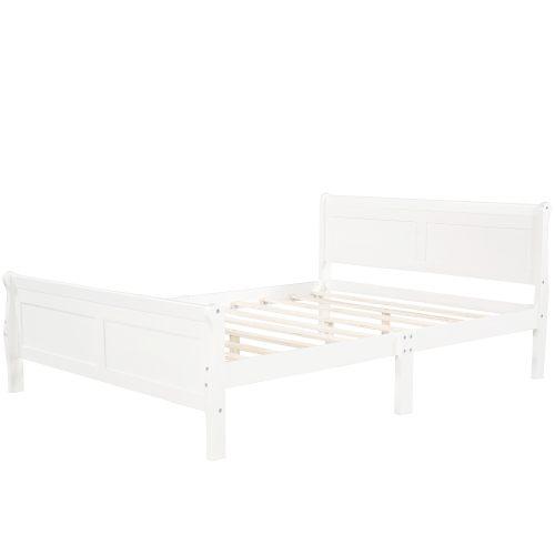 Wood Platform Bed Twin Bed Frame Mattress Foundation Sleigh Bed with Headboard/Footboard/Wood Slat Support、、casual