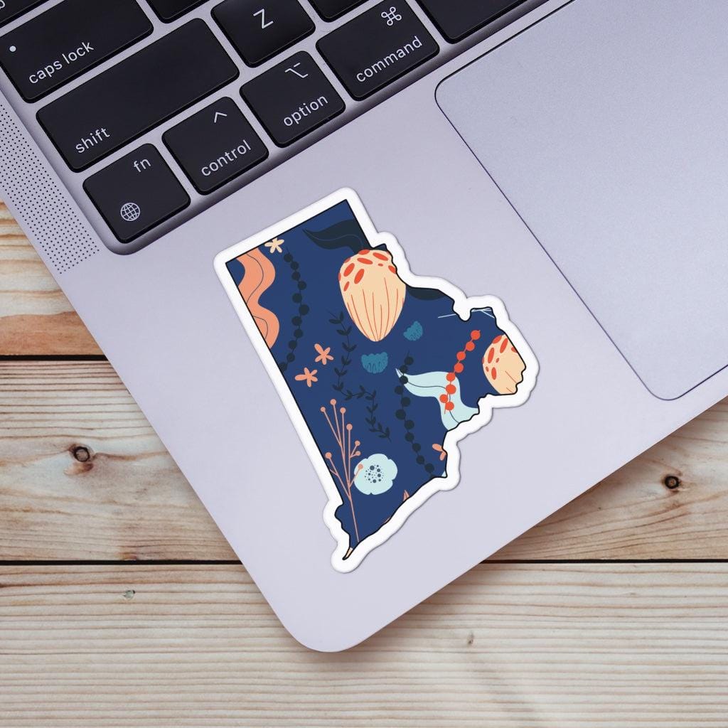  Rhode Island Blue Floral Abstract Sticker、mySite、elrpsem3k