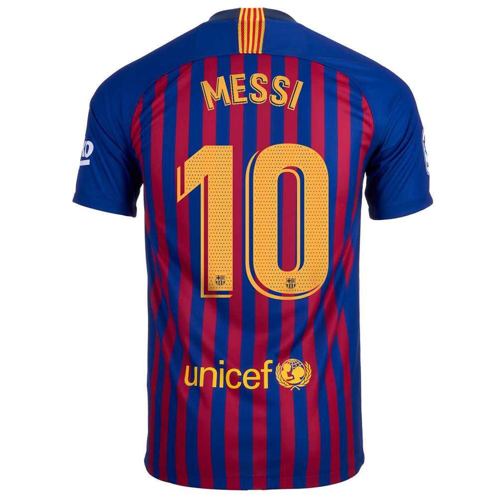 Nike Men's FC Barcelona 18/19 Messi Home Jersey Deep Royal/University Gold、mySite、noshort