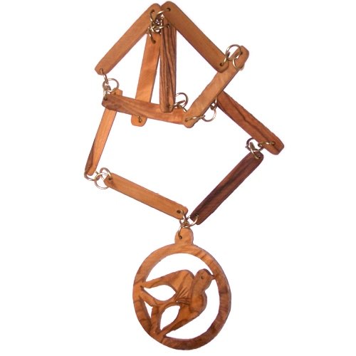 Extra Large Dove ( Pigeon ) carved necklace by hand - ( 2.75 inches pendant and 70cm necklace ) with Certificate、mySite、topwebapps