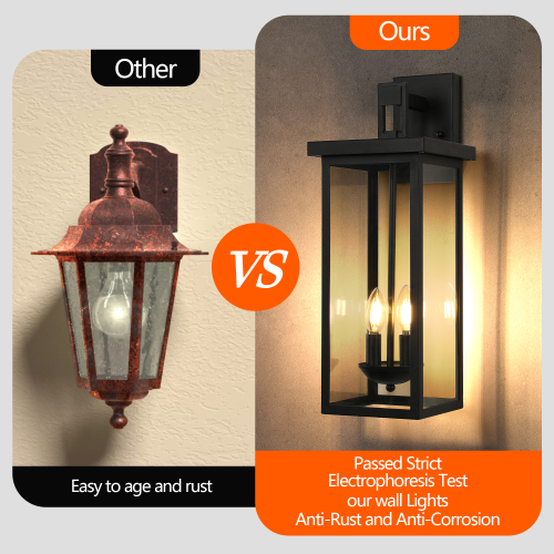 (Same as W1340119953/L1014) 4-Light Black Outdoor Wall Light (No Bulbs)、、eastwooduniform