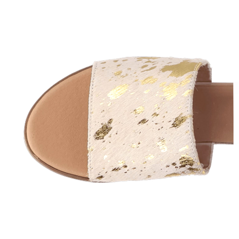 Moo Moo Cow Metallic Slide Sandals、mySite、gtrtttuynbv