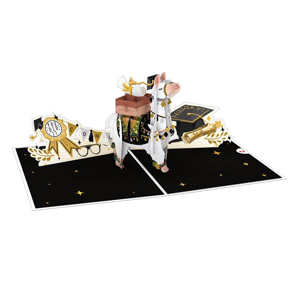 Graduation Llama Pop-Up Card、mySite、solidvoid