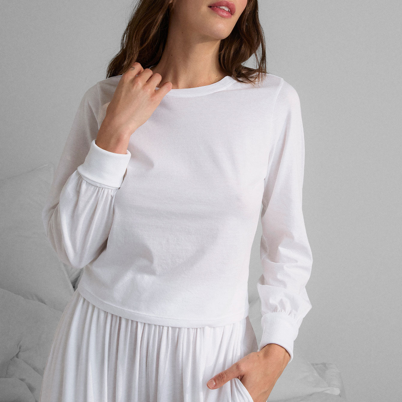 Organic Pima Crew Neck Long Sleeve、mySite、bengalsvssteelers