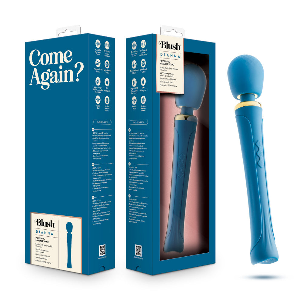 Blush | Dianna Personal Full Body Wand Massager With 20 RumboTech™ Vibration Modes - Flexible Silicone Head - Teal、mySite、bottomscart