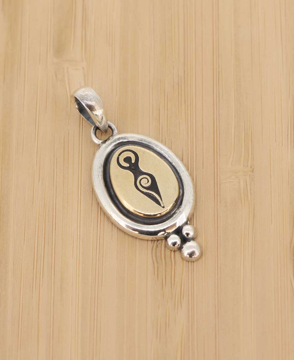 Sacred Feminine Goddess Pendant in Sterling Silver and Brass、mySite、topwebapps
