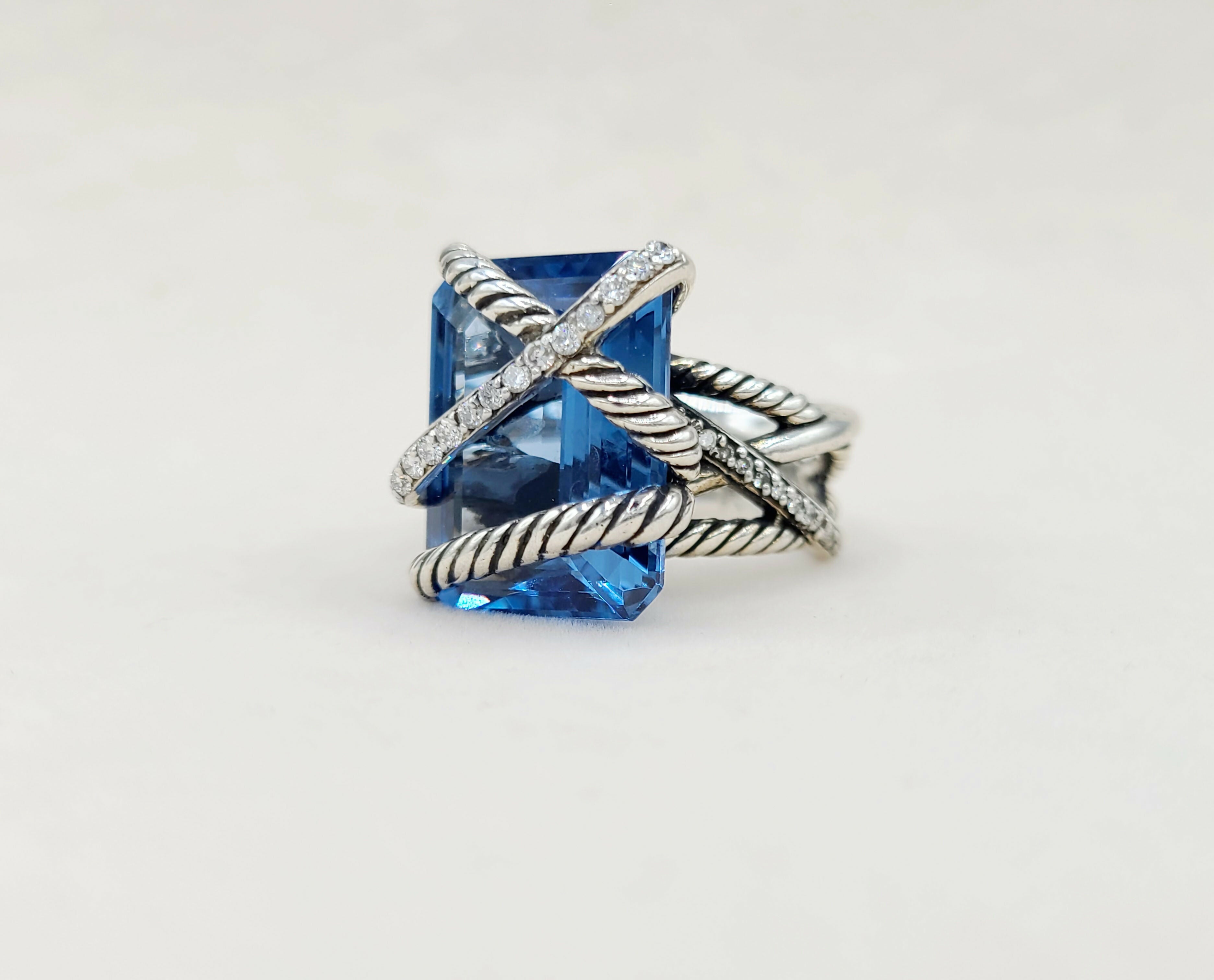 David Yurman Cable Wrap Ring Hampton Blue Topaz、mySite、hinf8tx79
