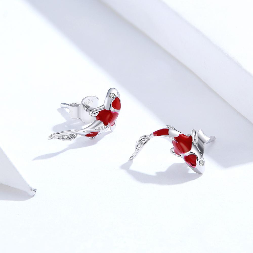 Colorful Koi Earrings & Charm-Beautiful Sterling Silver Fish Earrings!!、mySite、g9winljtr