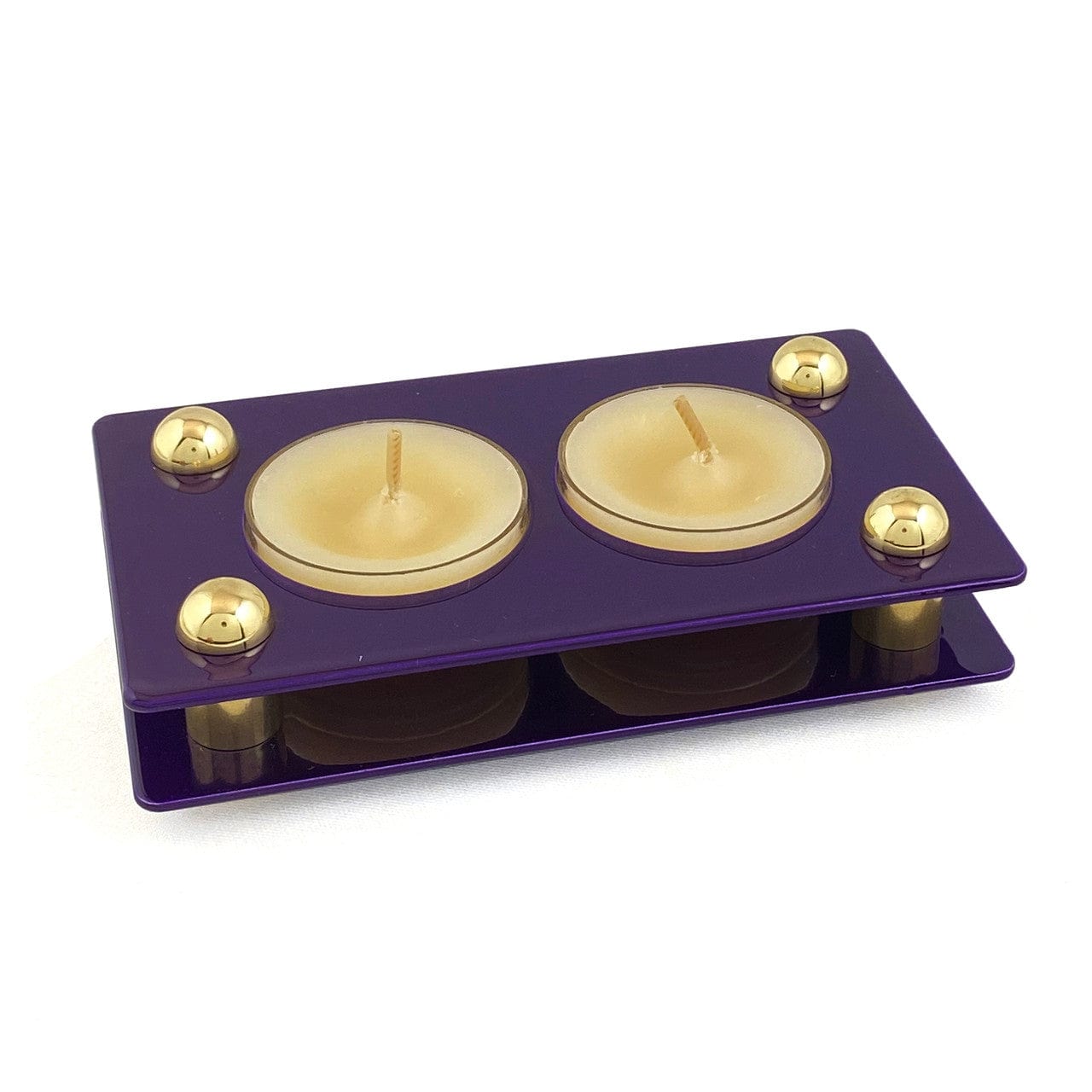 Double Tea Light Shabbat Candle Holder by Joy Stember - (Pink, White or Purple)、mySite、topwebapps
