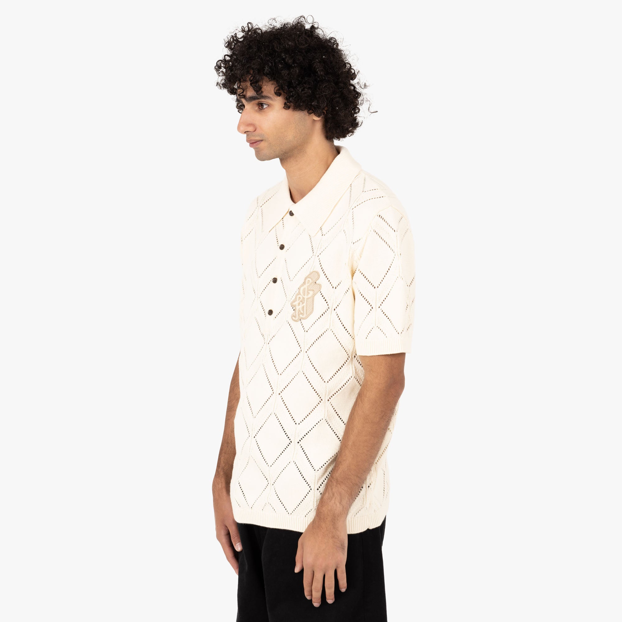  Honor the Gift Diamond Knit Polo / Cream、mySite、merchandisen
