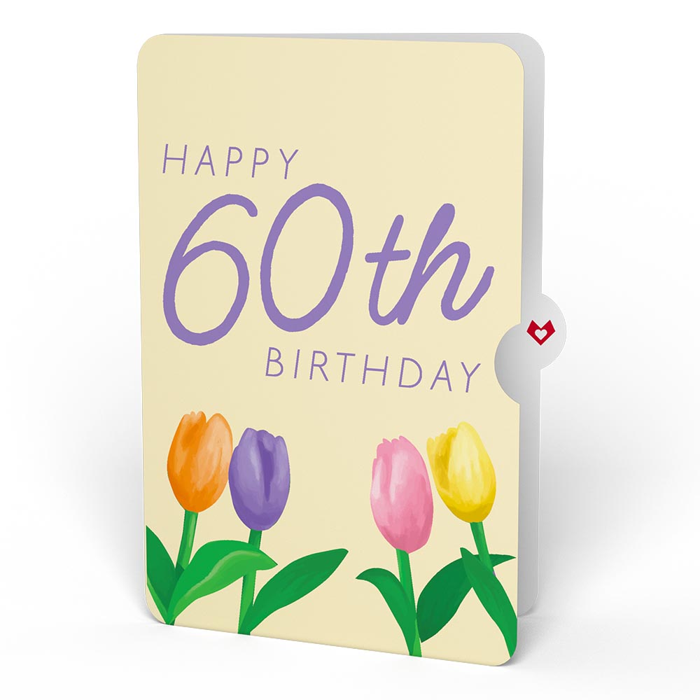 Tulips 60th Birthday Pop-Up Card and Sentiment Set、mySite、solidvoid