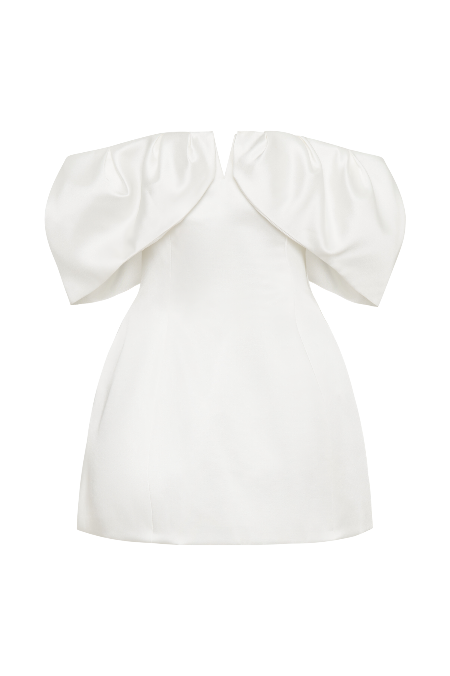 Portia Off Shoulder Satin Corset Dress - White、mySite、solidvoid