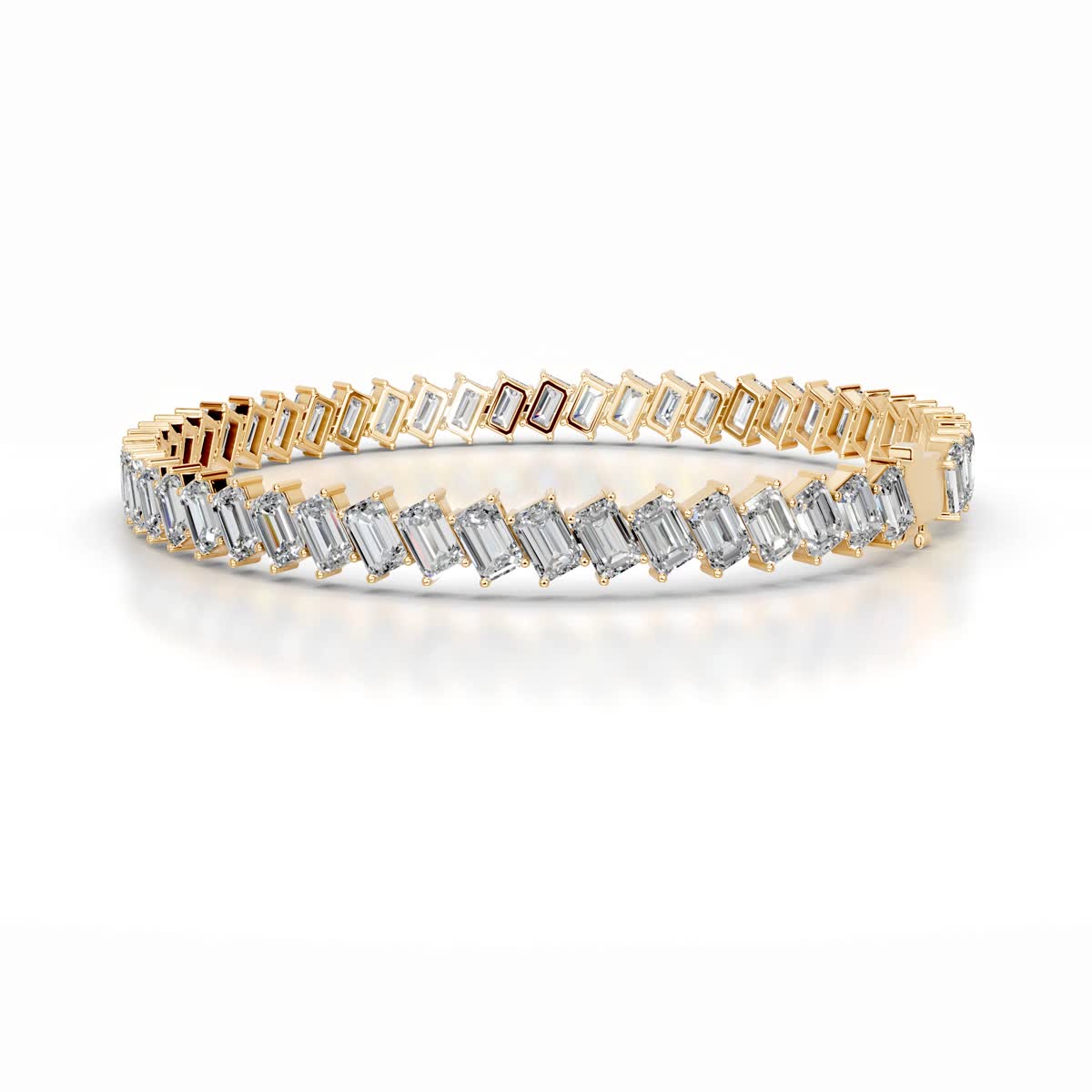 Amy Lab Grown Diamond Tennis Bracelet (15 Carat) -18K Yellow Gold、mySite、hinf8tx79