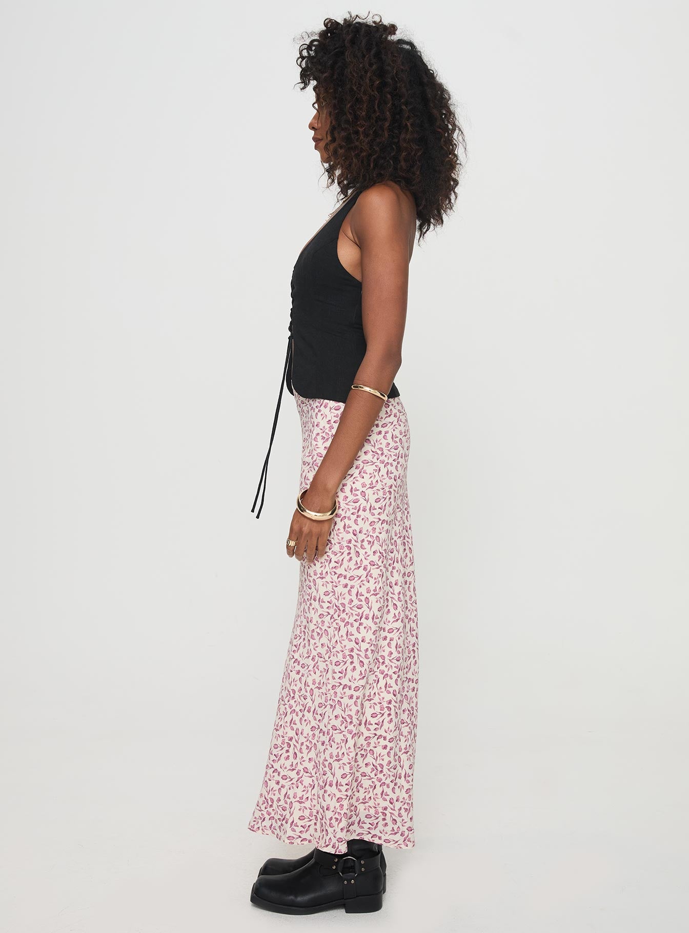 Mariposa Maxi Skirt Beige Floral、mySite、solidvoid