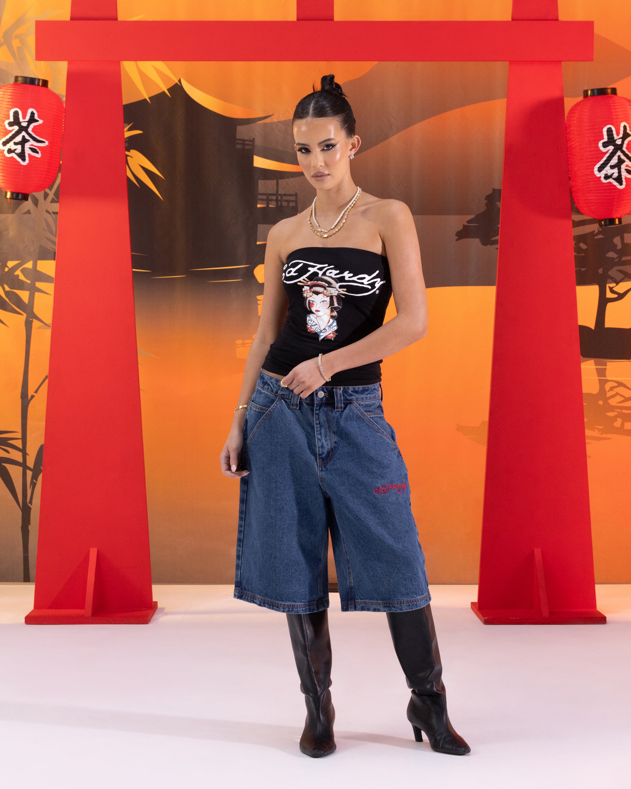 Ed Hardy Women's Geisha Boob Tube Black、mySite、zt4zffjzw