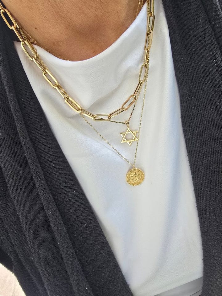 Solid Star of David Necklace - 14k Gold、mySite、topwebapps