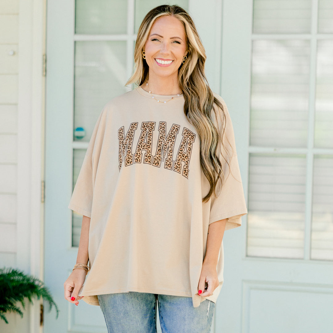  Leopard Mom Boyfriend Tee, Light Mocha、mySite、justintrudeaud
