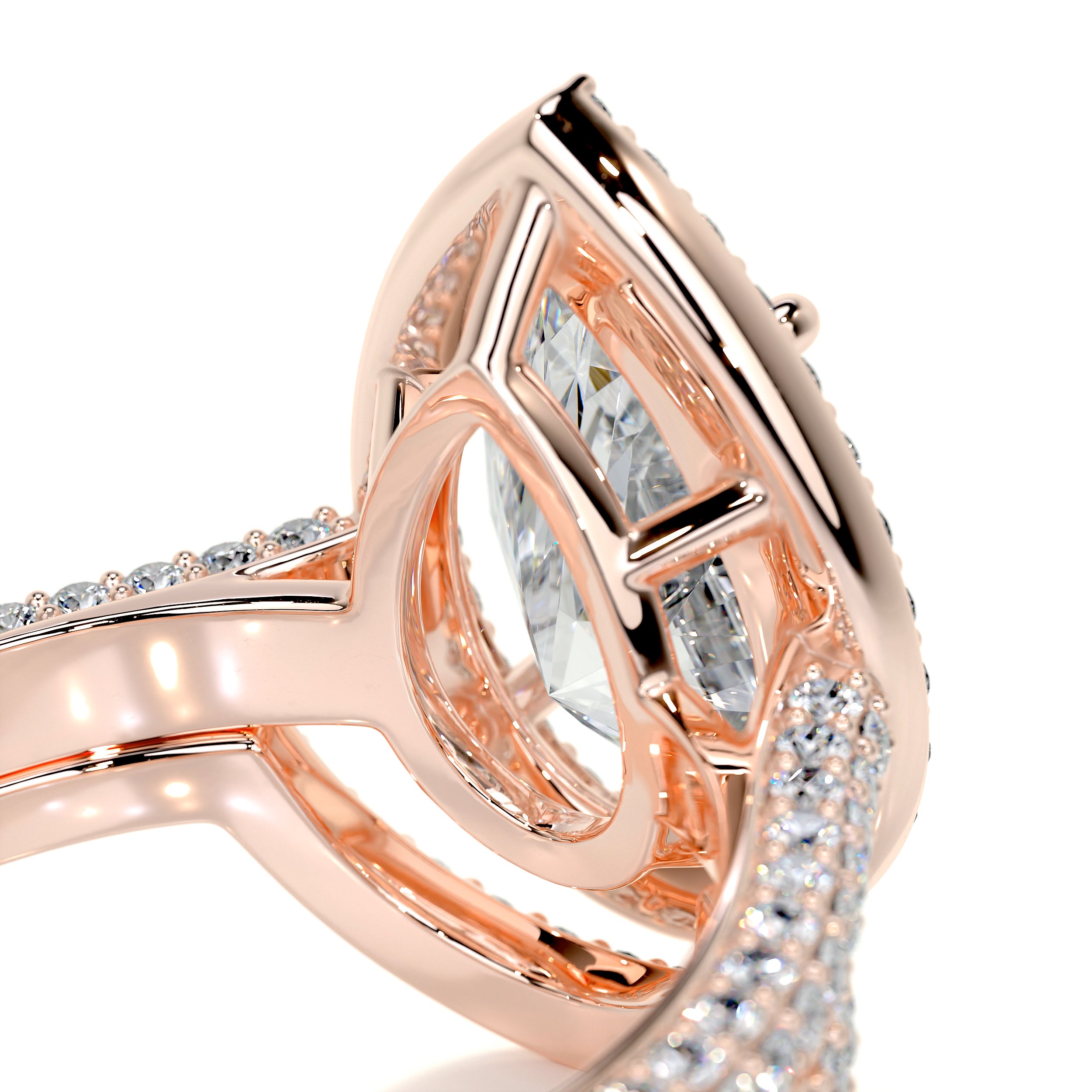 Maggie Moissanite & Diamonds Bridal Set -14K Rose Gold、mySite、hinf8tx79