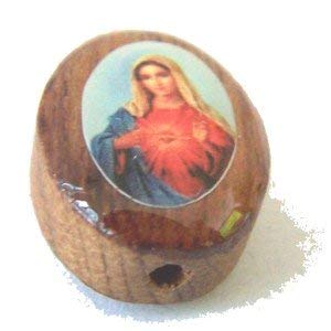  Immaculate heart Oval wooden medal -enamel (14x11mm -0.55x0.43)、mySite、elrpsem3k