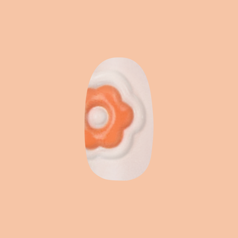 Puffy Bubble Flowers - Press-On | Short | Round - Part of Set、mySite、solidvoid