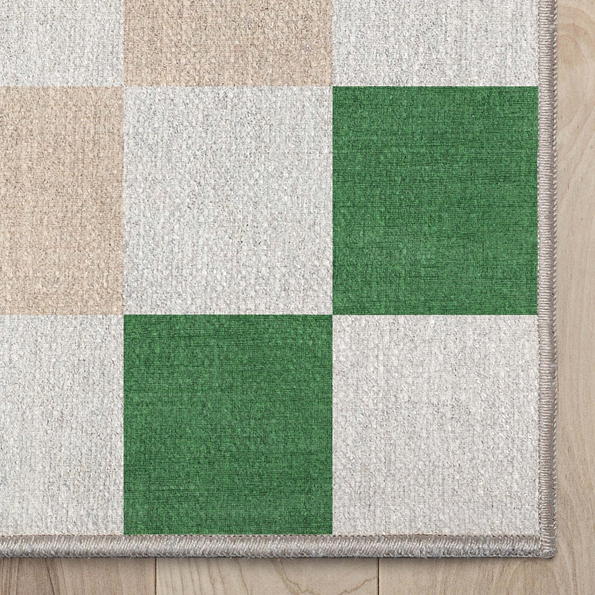 Squares Modern Multi Color Checkered Flat-Weave Kids Rug、mySite、gigharbornorthrealestate