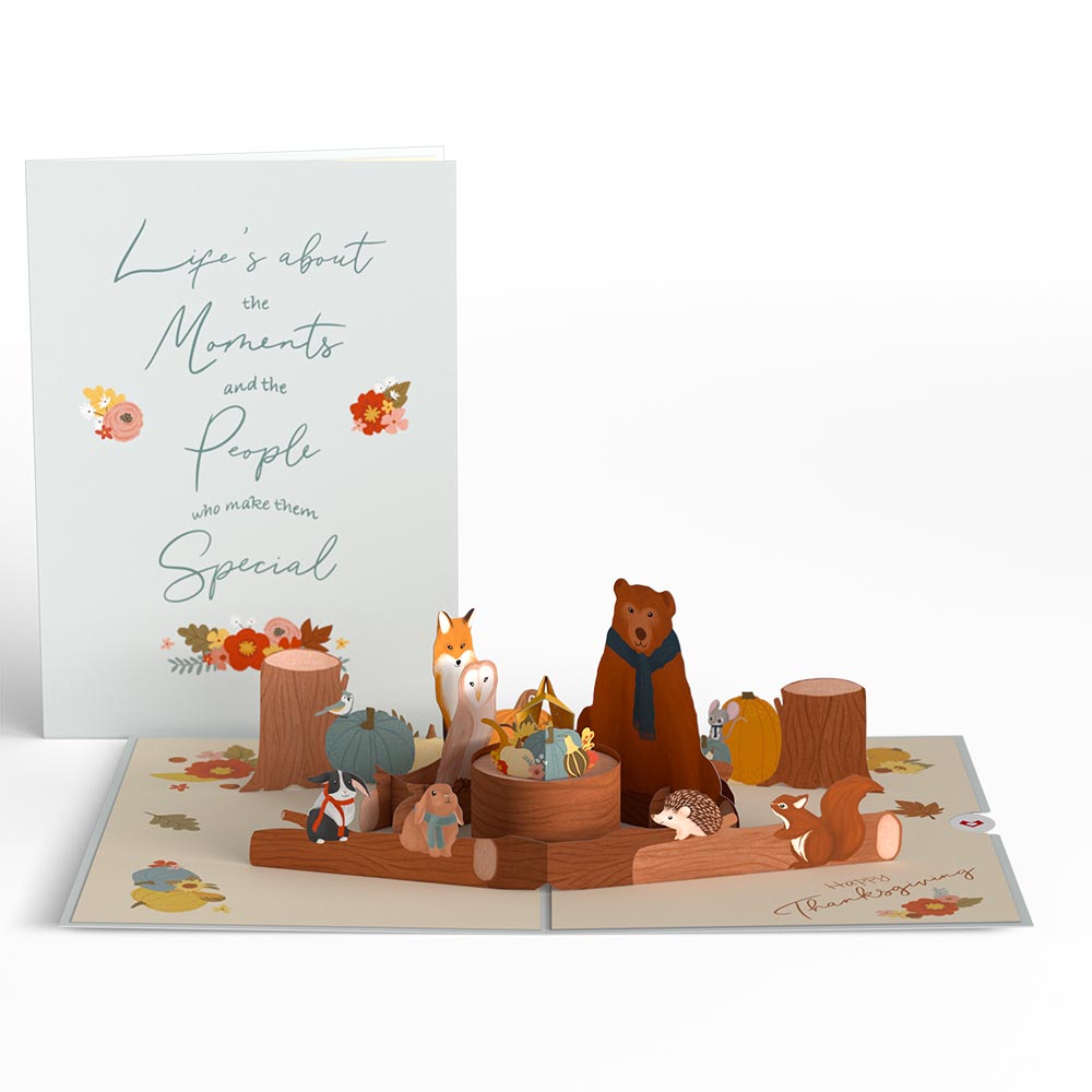 Woodland Harvest Thanksgiving Animals Pop-Up Card、mySite、solidvoid