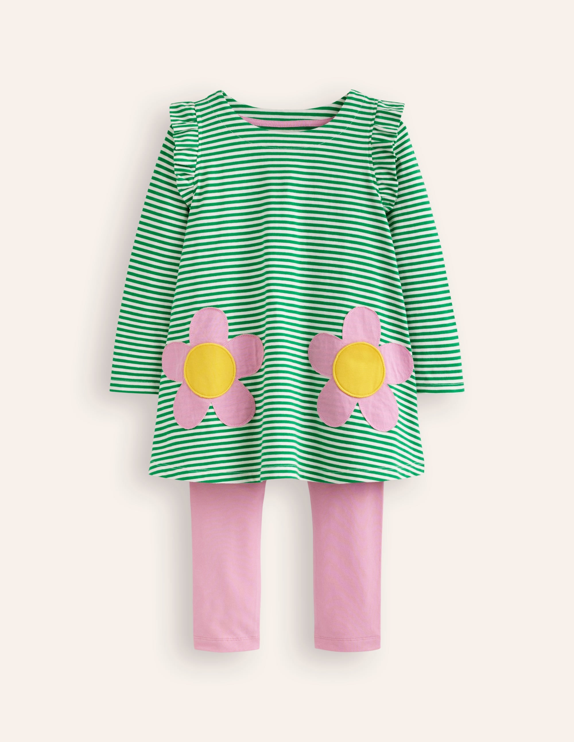  Frill Tunic Leggings Set-Highland Green/ Ivory Flower、mySite、ashleygrahame