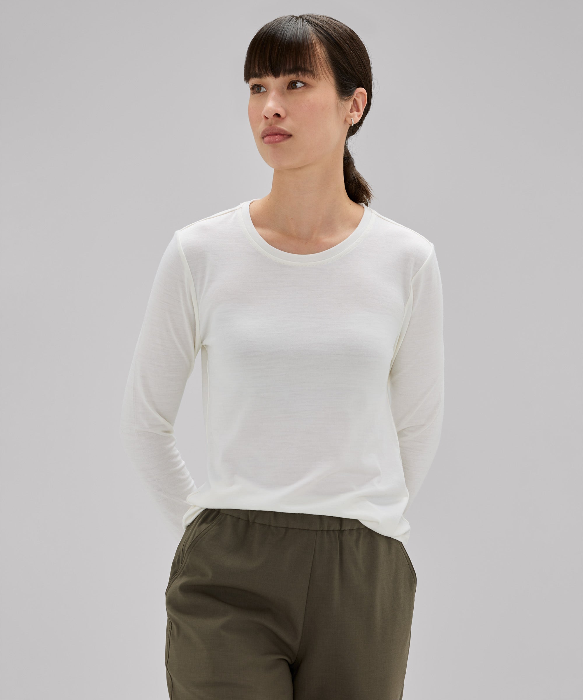Women's Long Sleeve Merino Crew、mySite、noshort