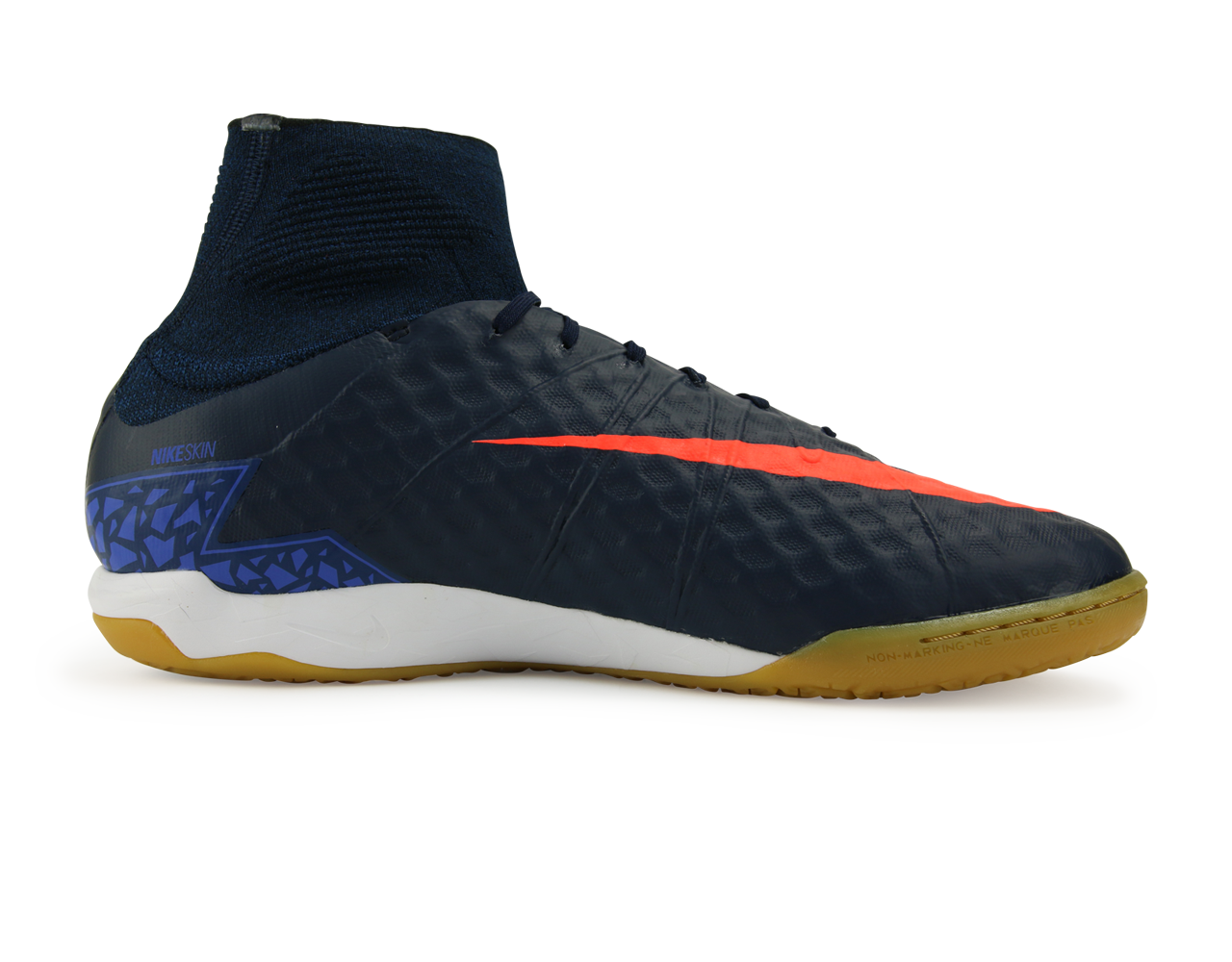 Nike Men's HypervenomX Proximo Indoor Soccer Shoes Obsidian/Total Crimson/Coastal Blue、mySite、noshort
