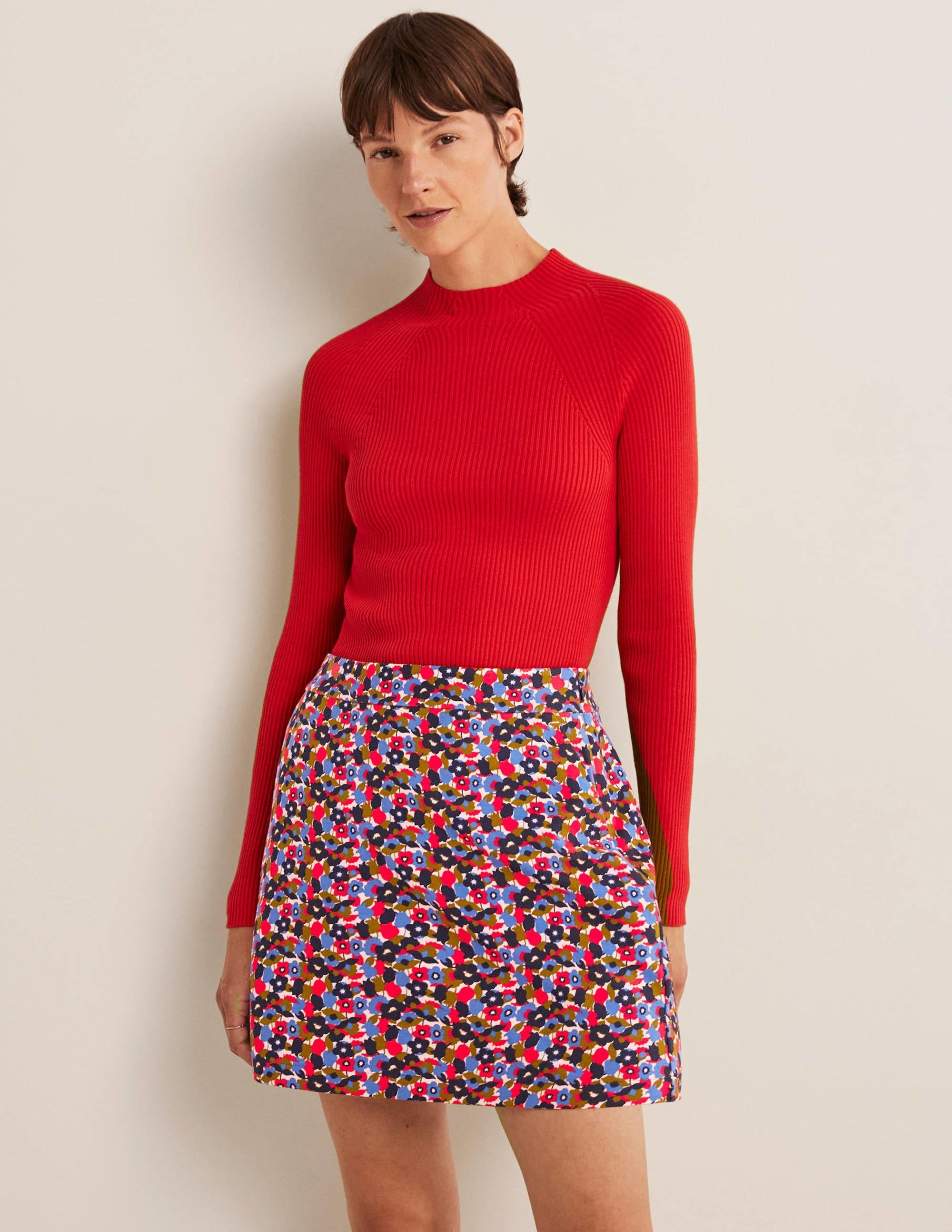  Ponte A-line Mini Skirt-Multi, Tulip Cluster、mySite、ashleygrahame