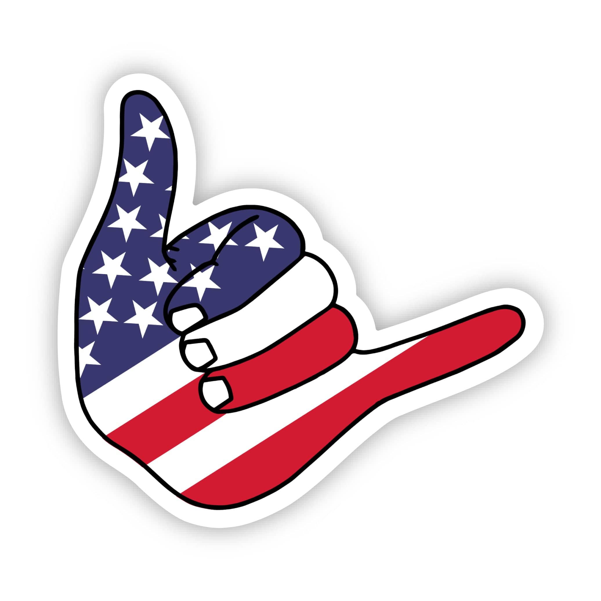  Hang Loose Shaka Sticker - American Flag、mySite、ghnorth