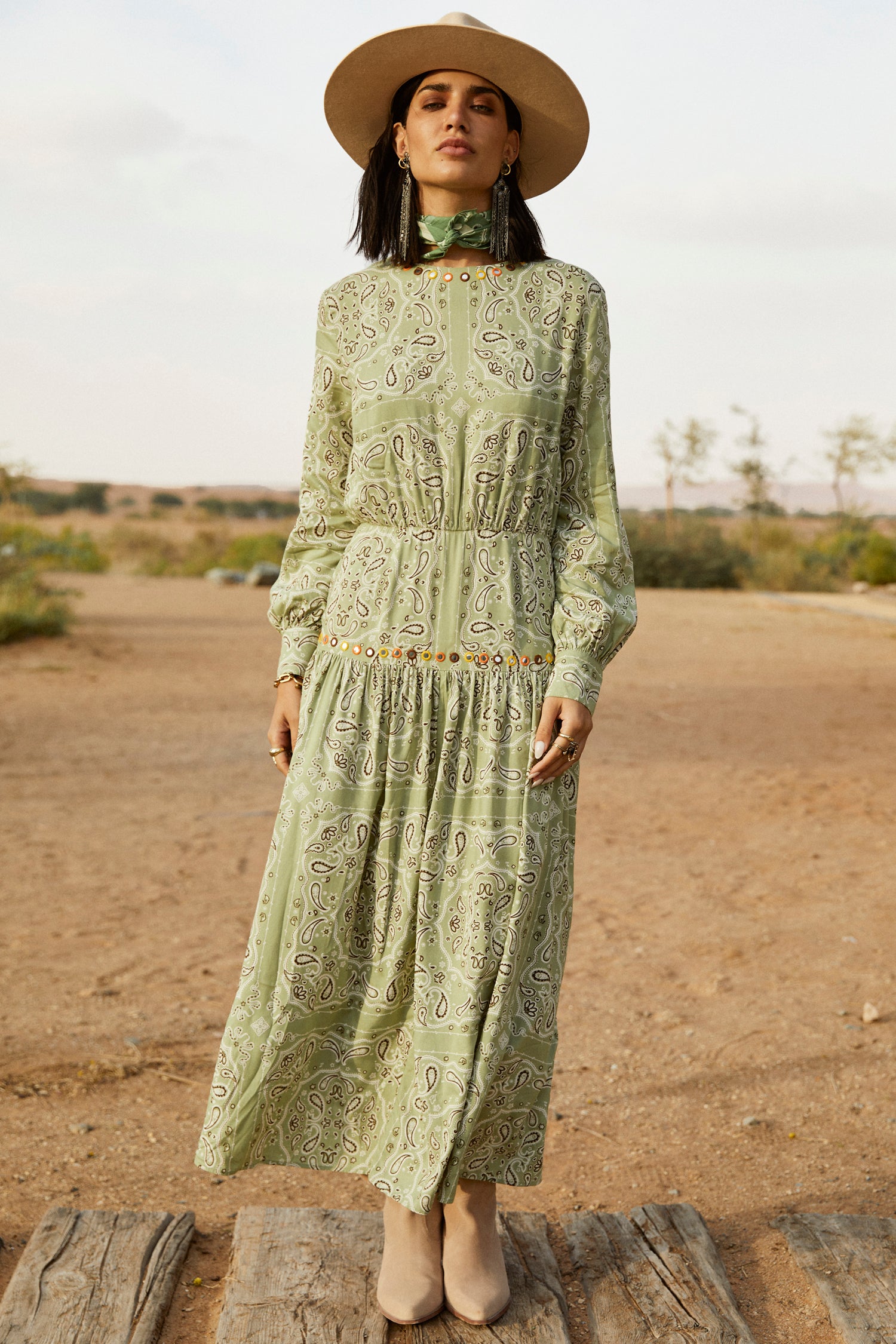 Khaki Bandana Indie Dress、mySite、solidvoid