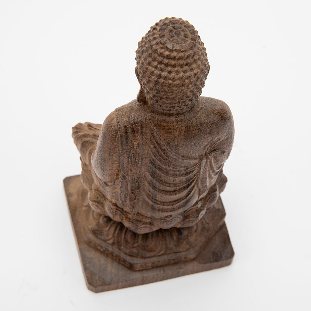 Wooden Buddha on Lotus Throne Statue - 6、mySite、topwebapps
