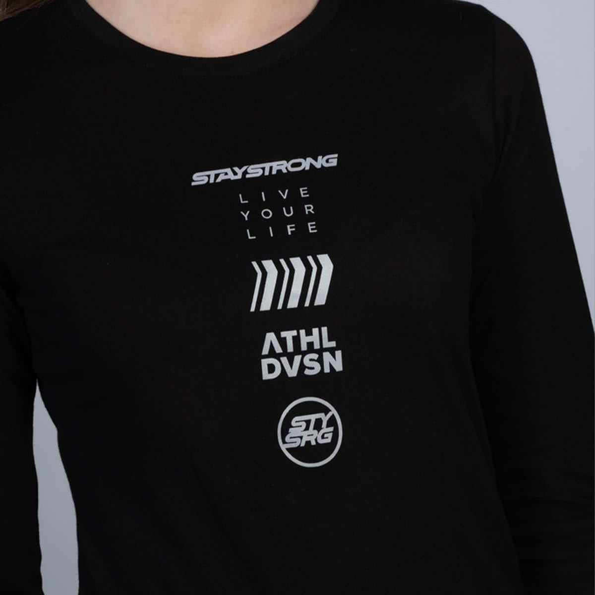  Stay Strong Multi Ladies Long Sleeve T-Shirt - Black、mySite、merchandisen