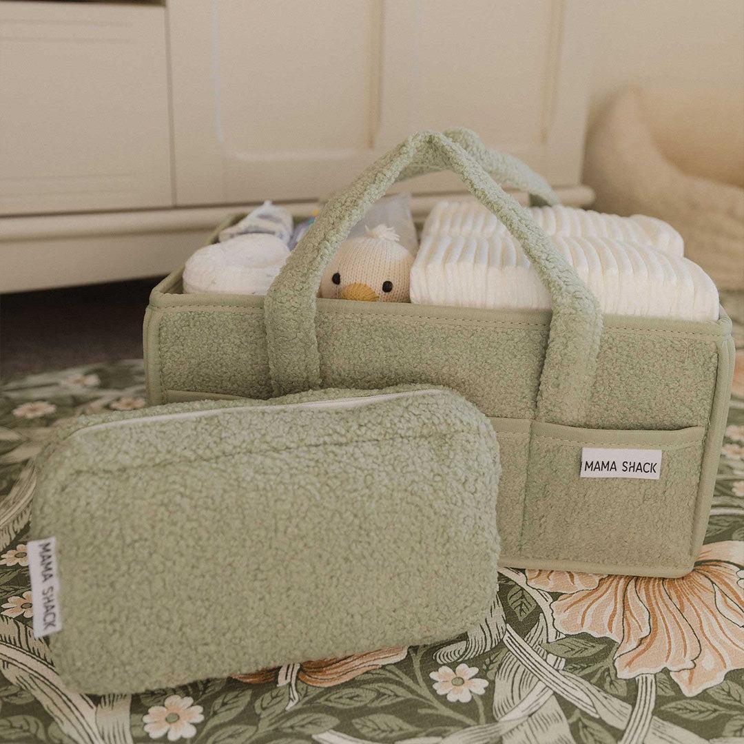  Mama Shack Teddy Fleece Nappy Caddy - Sage、mySite、merchandisen
