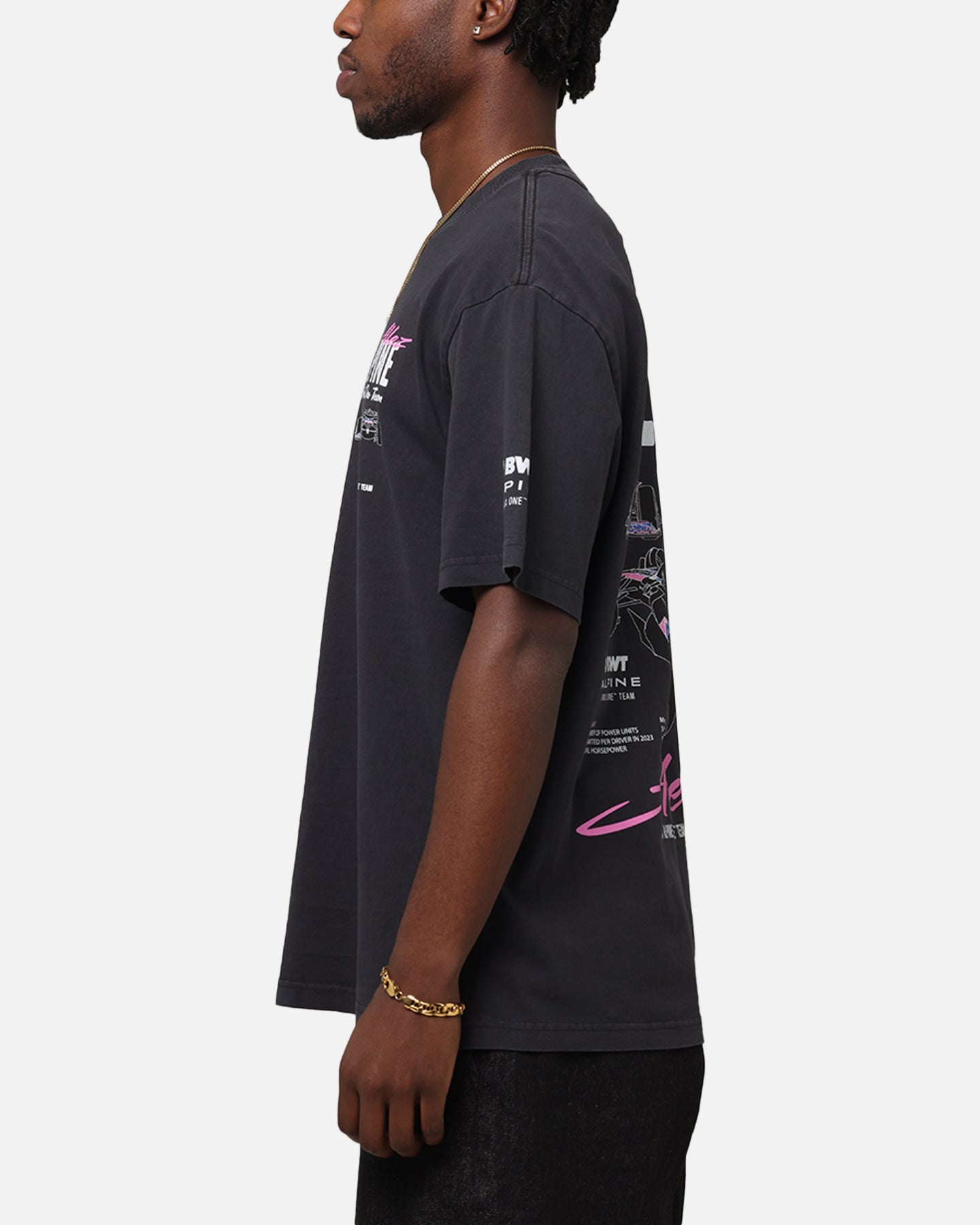 Outerstuff Alpine F1 Team Cursive T-Shirt Faded Black、mySite、zt4zffjzw