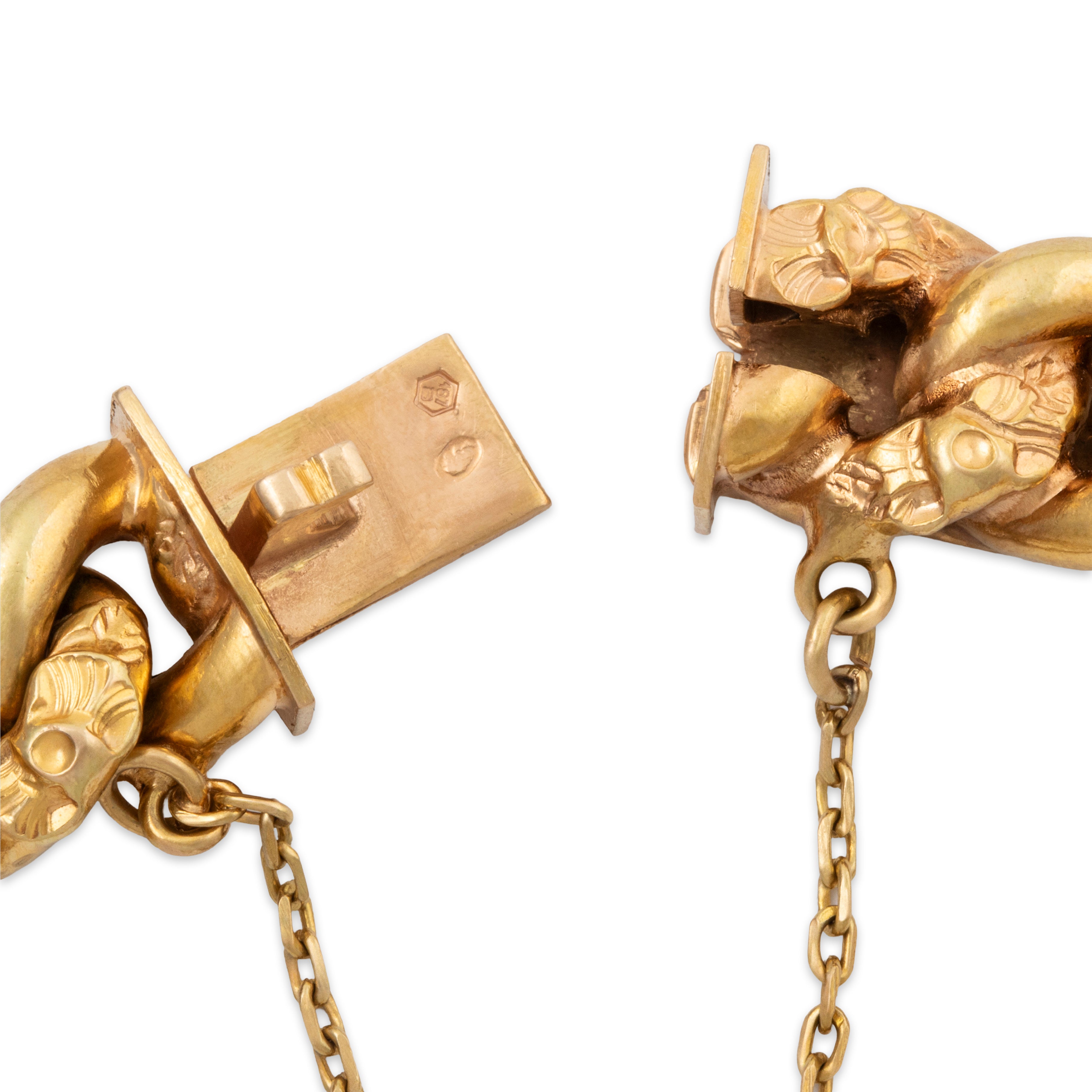 Antique 18k Yellow Gold Blossom Engraved Curb Link Chain Bracelet 7、mySite、hinf8tx79