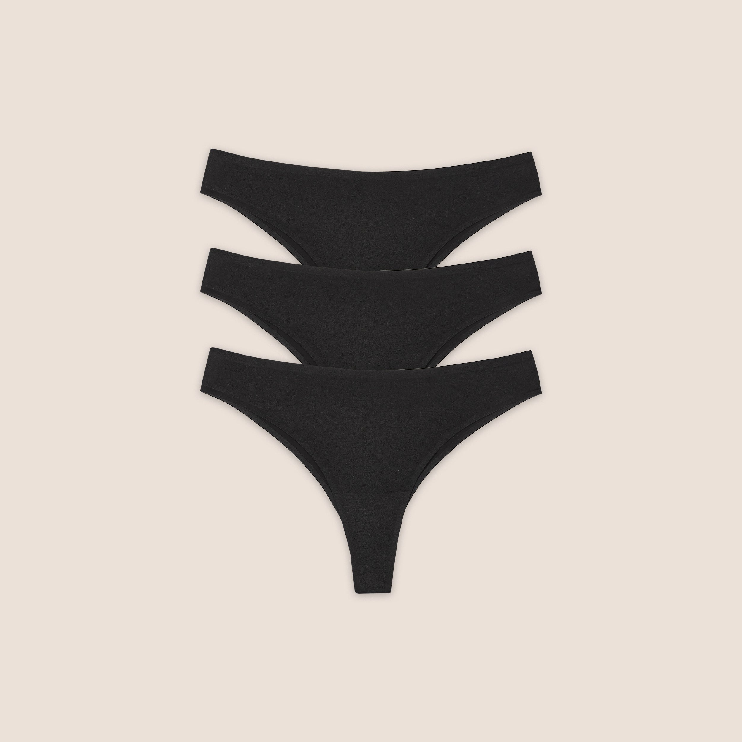 Seamless Bonded Brazilian Briefs (3-Pack) - Black、mySite、bengalsvssteelers