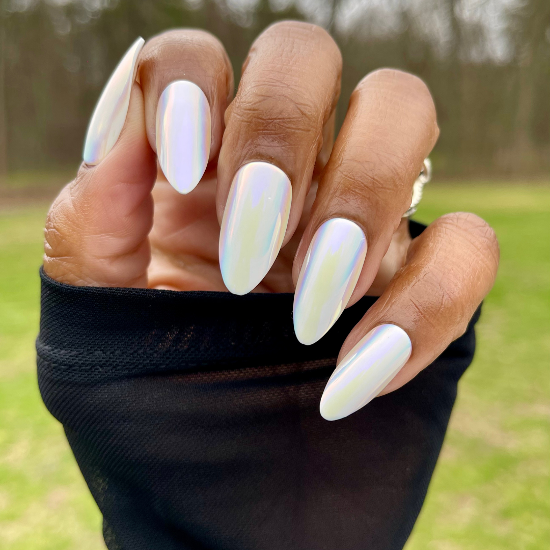 Iridescent Chrome - Press-On | Long | Almond、mySite、solidvoid