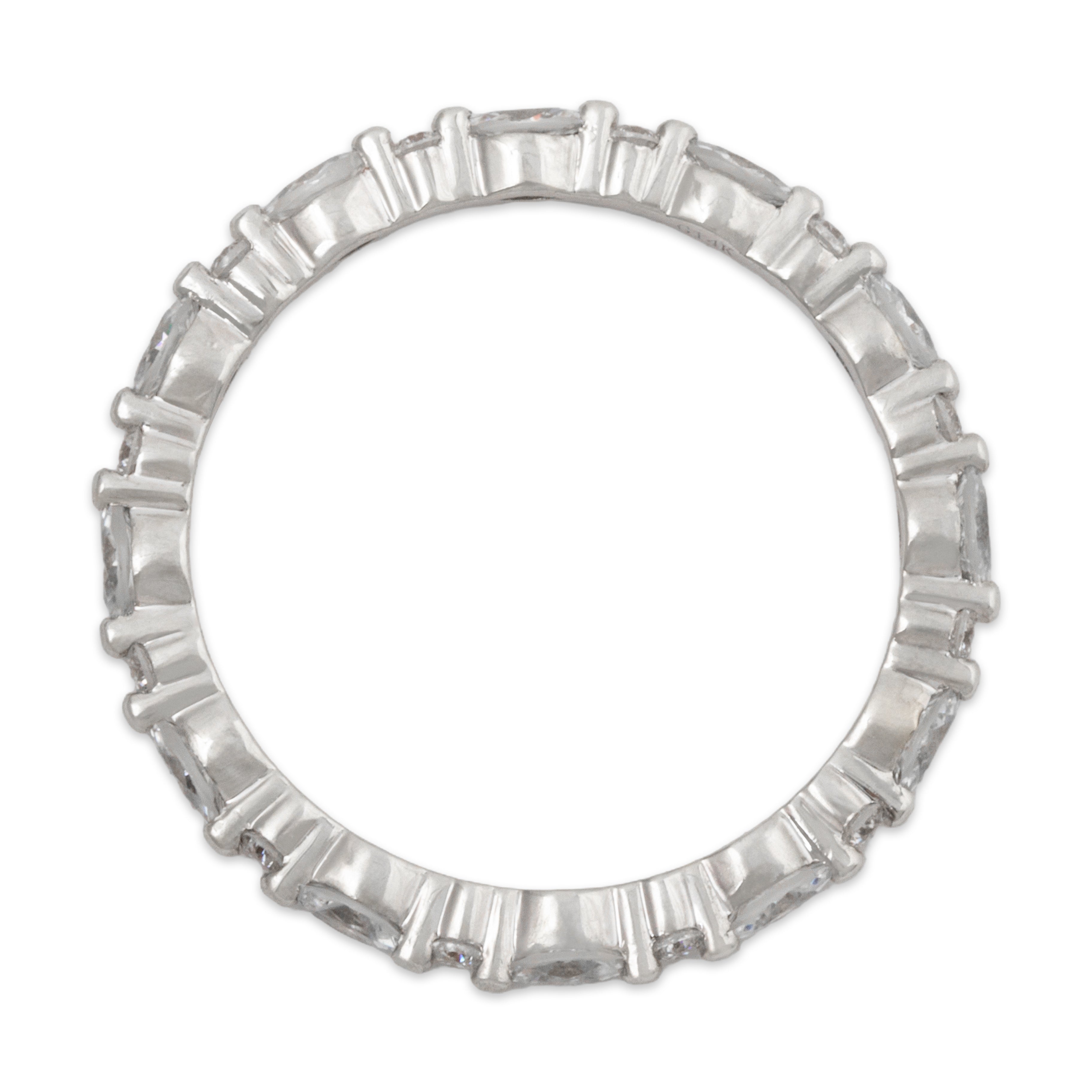 Vintage 14k White Gold .468cttw Diamond Mixed Cut Thin Band Ring 5.50、mySite、hinf8tx79