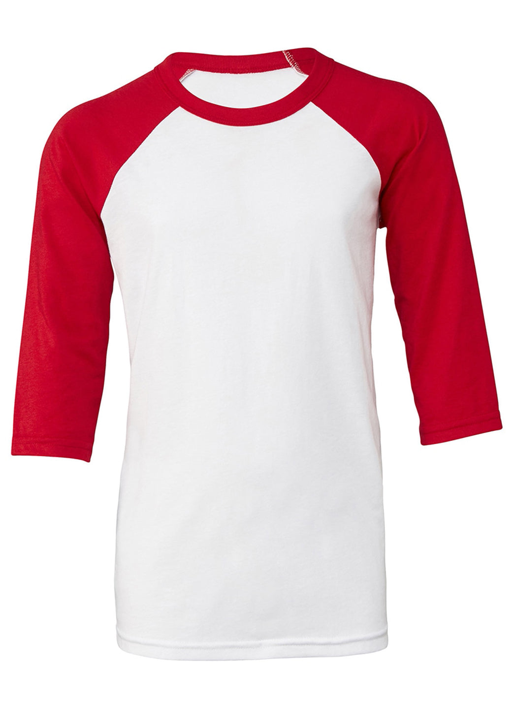 Bella + Canvas Youth 3/4-Sleeve Baseball T-Shirt、mySite、noshort